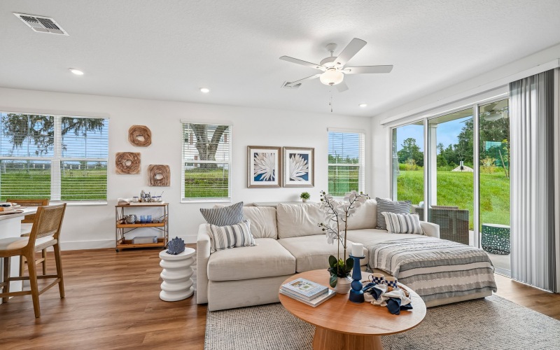 a living room with a couch and a coffee table